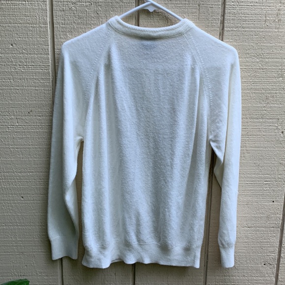 Vtg Designers Originals Winter White Cardigan Sweater Sz S button-up MADE IN USA - Picture 15 of 16